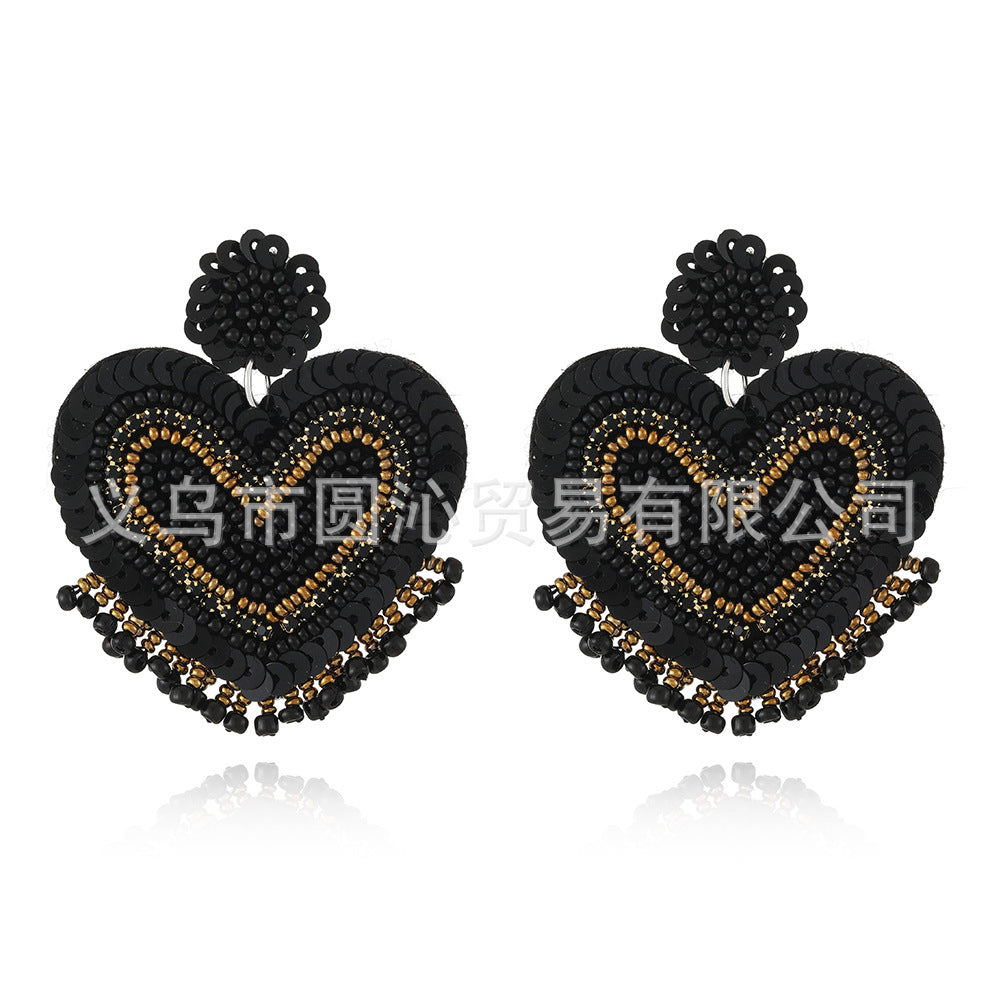 Wholesale Love Fabric Handmade Rice Ball Earrings