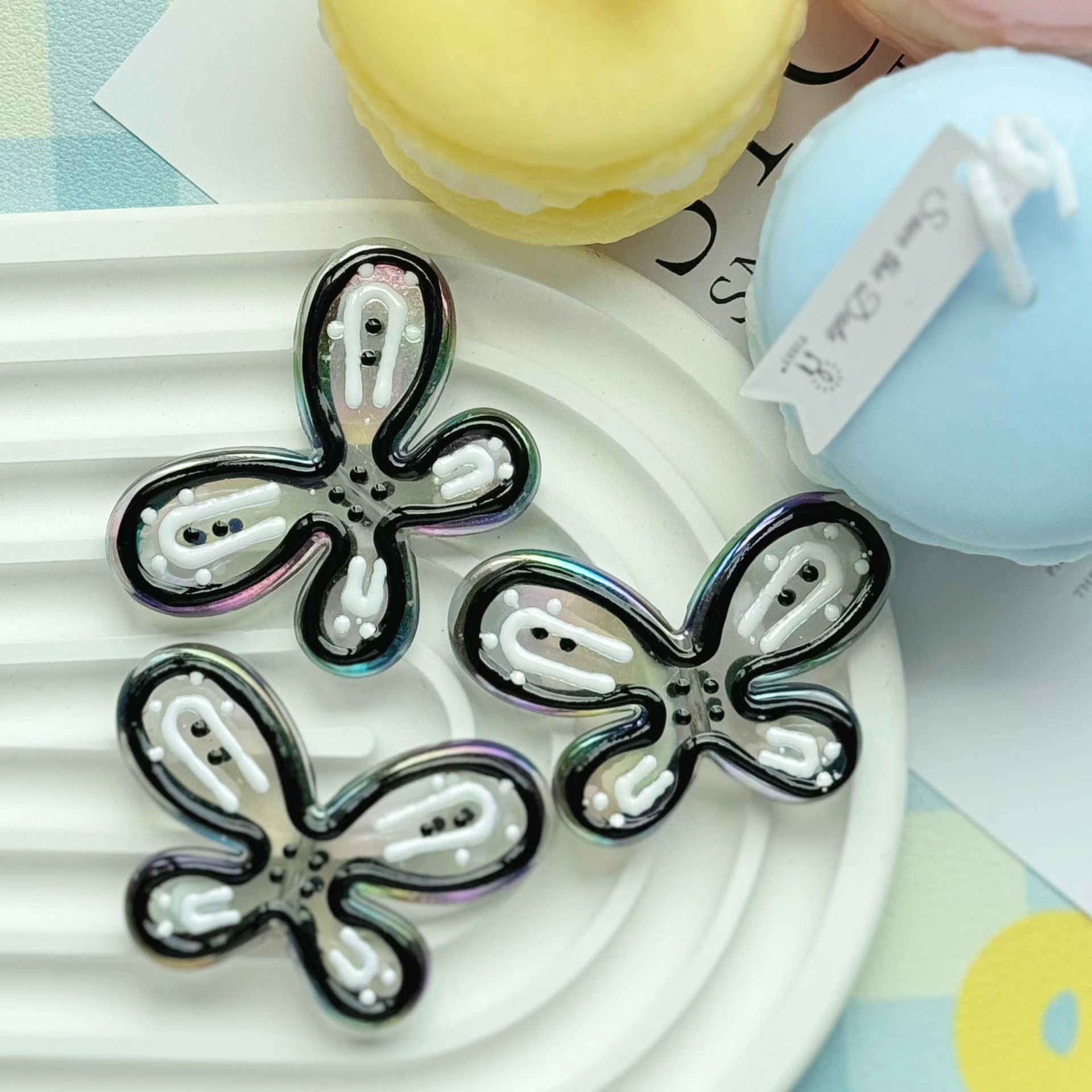 Wholesale 10pcs Plated large butterfly Acrylic Beads