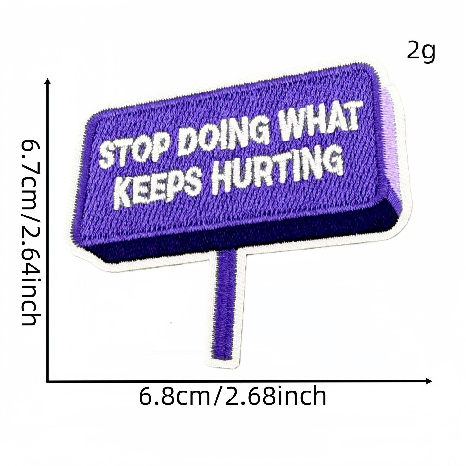 Wholesale Purple Graffiti Inspirational Embroidered Patch Iron On Applique For Clothing Bags DIY Craft