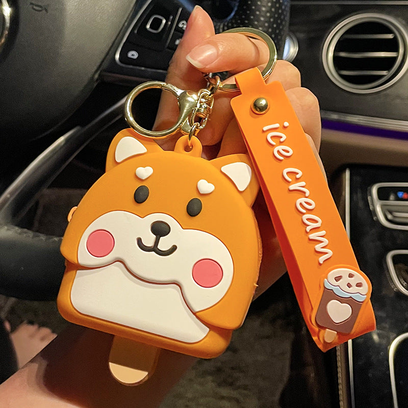 Wholesale Silicone Shiba Inu Dog Keychain Pendant Coin Purse