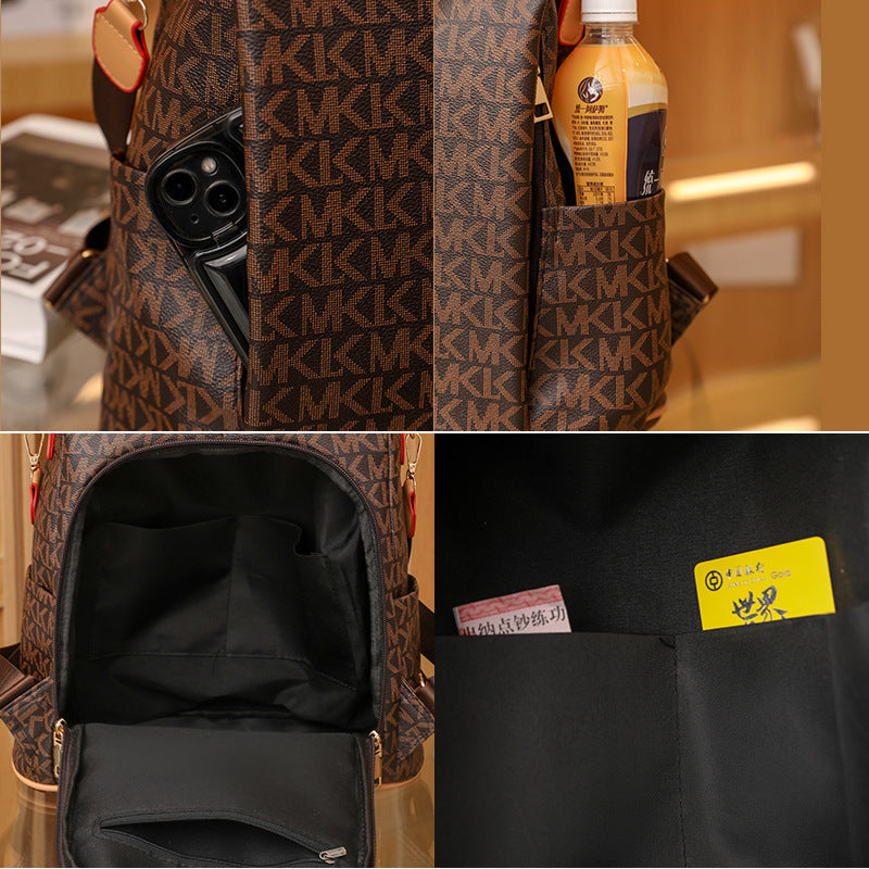 Wholesale PU shoulder bag ladies trendy brand new schoolbag fashion retro travel backpack