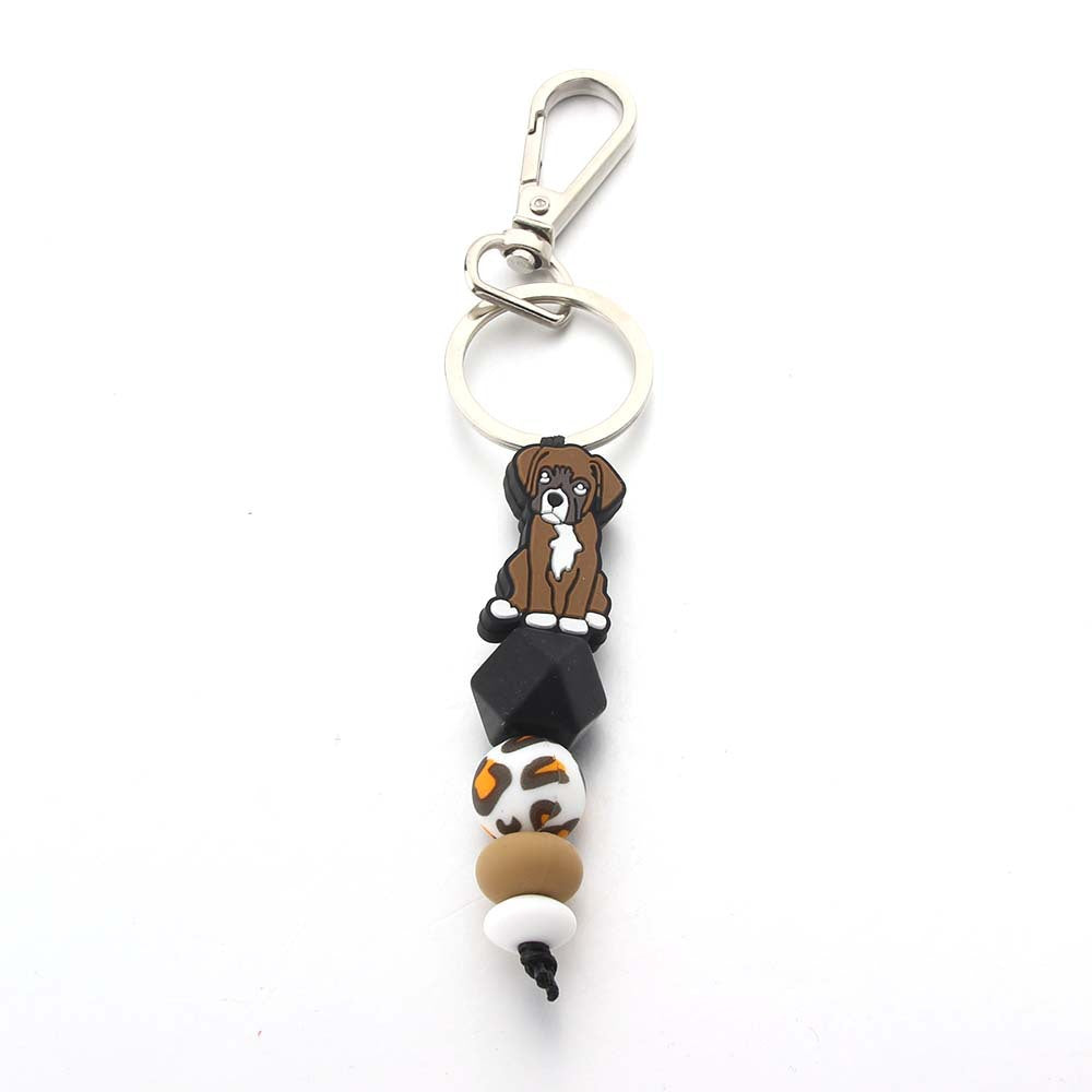Wholesale Silicone Beaded Bracelet Dog Keychain Bag Pendant Small Accessories