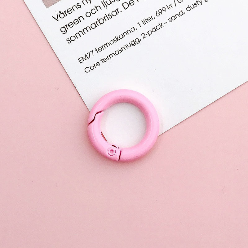 Wholesale 10pcs New 20mm spring ring DIY jewelry accessories candy color paint opening ring color key spring buckle