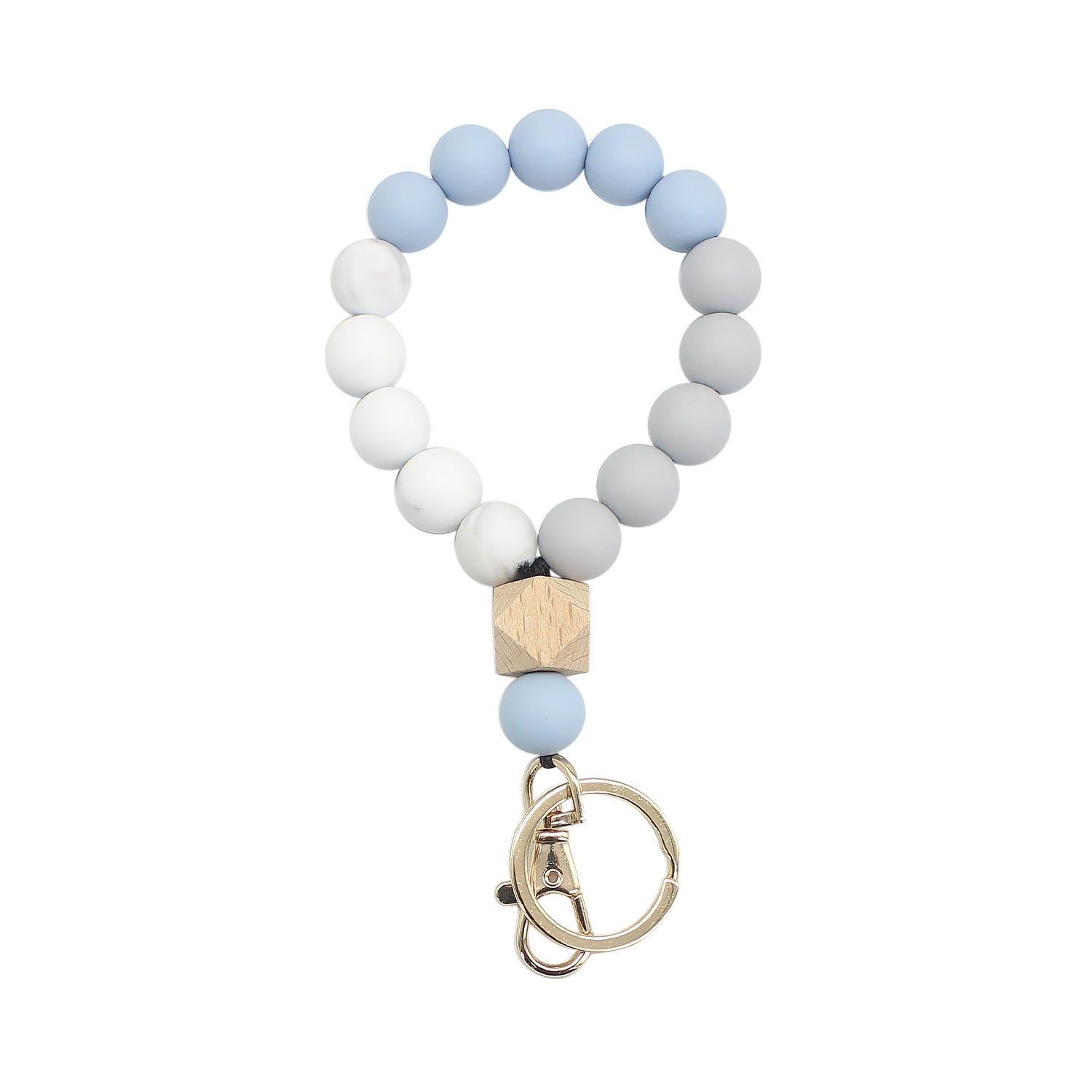 Wholesale Silicone Color Beaded Bracelet Keychain