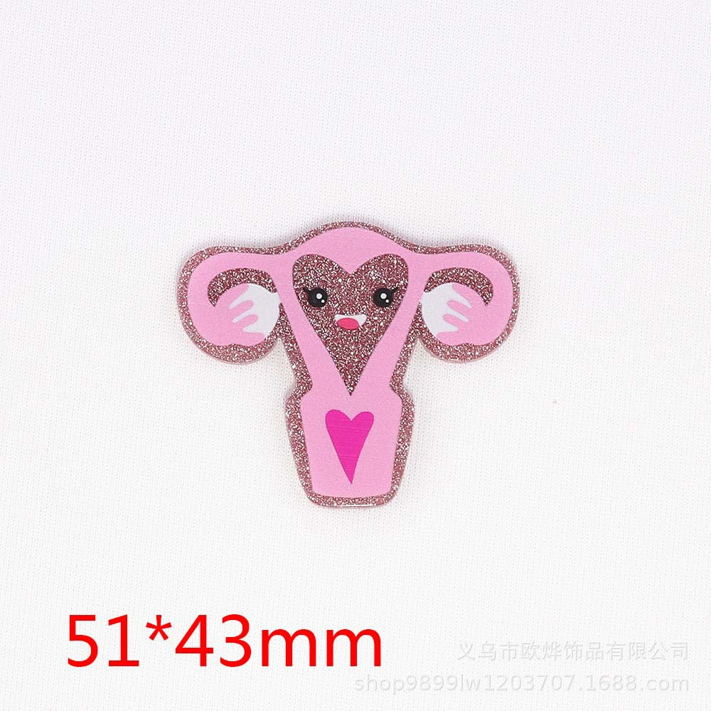 Wholesale 10PCS FlatBack Cartoon Organ Beverage Bottle Ornaments Acrylic Pin Cute DIY Patch