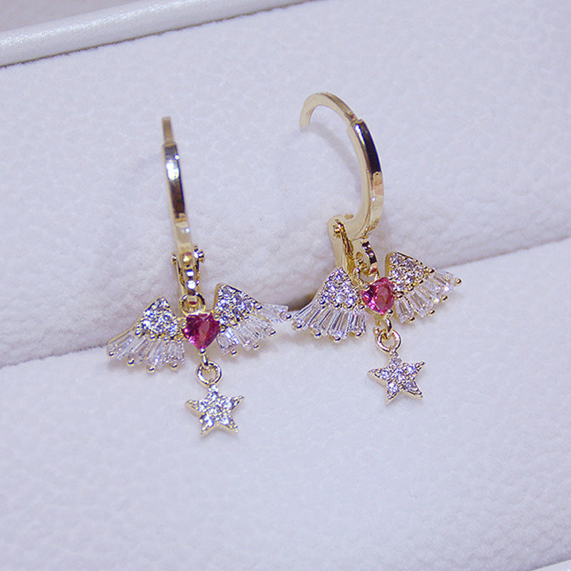 Wholesale Copper zircon animal flower earrings