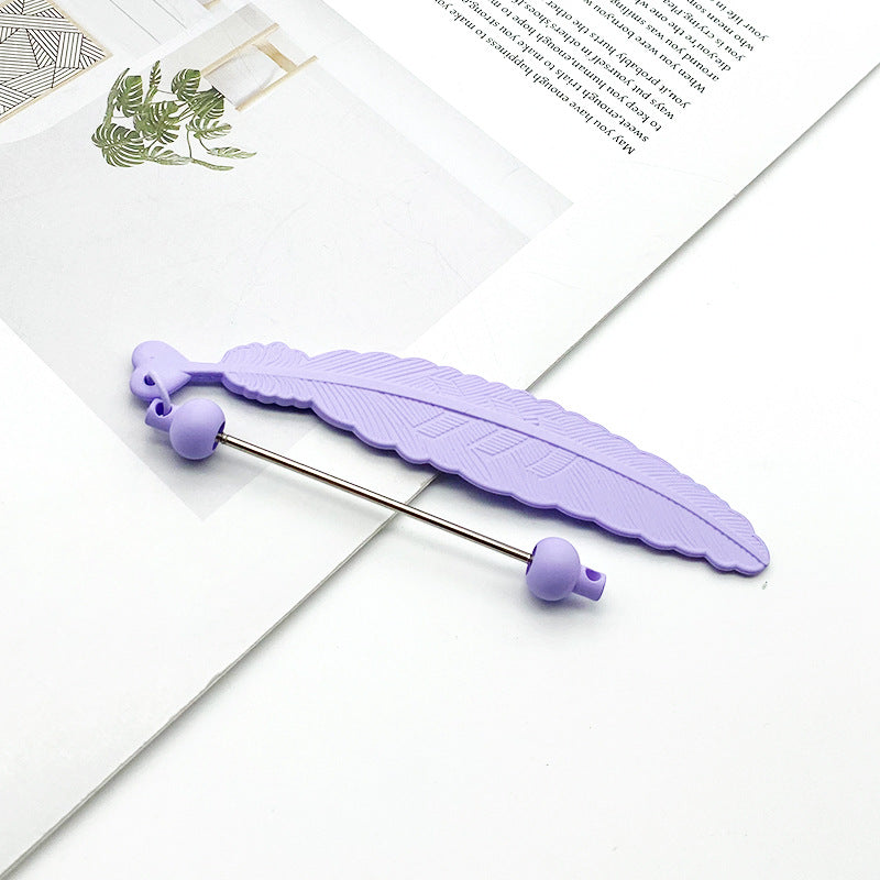 Wholesale New Leaf Shaped Candy Colored DIY Beadable Pens