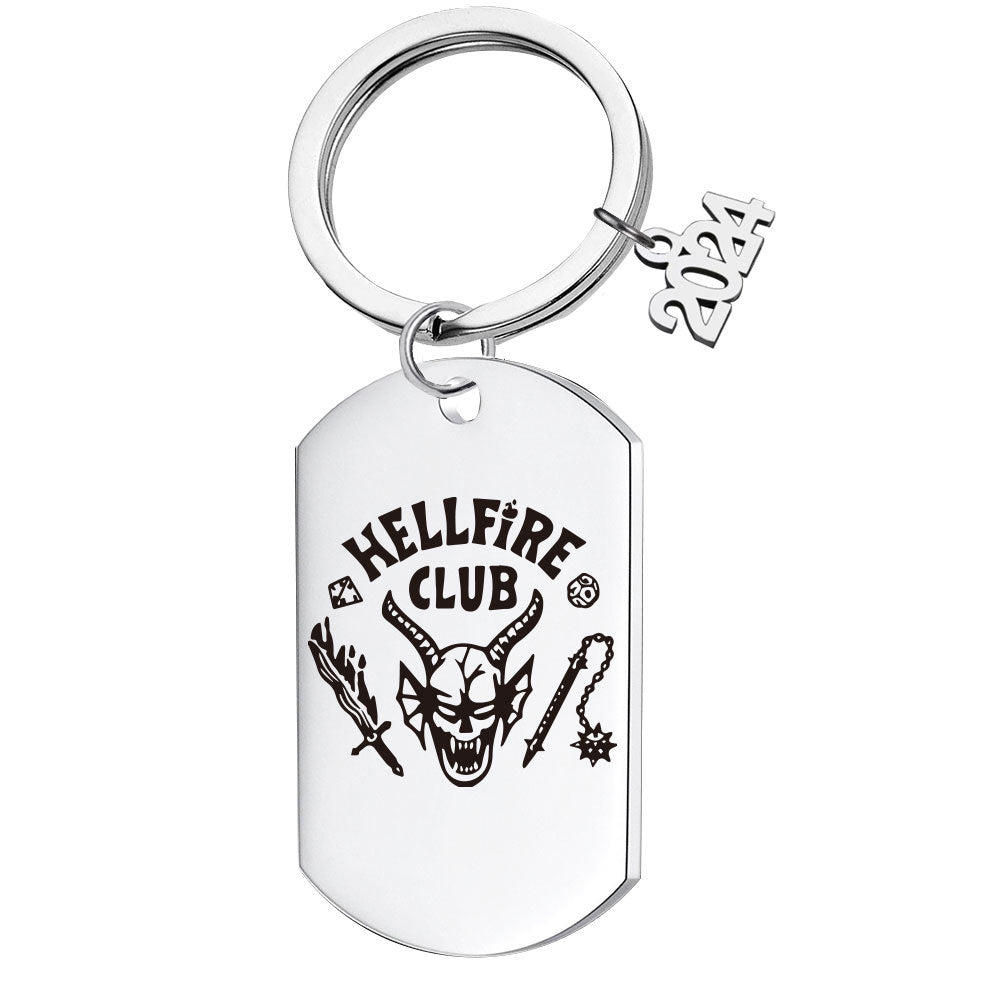 Wholesale Devil Patterned Stainless Steel Keychains