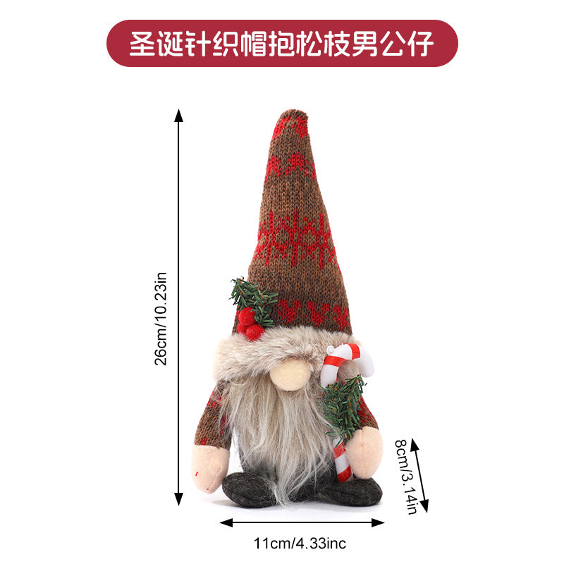 Wholesale Christmas Doll Knitted Pointed Hat Sitting Decoration