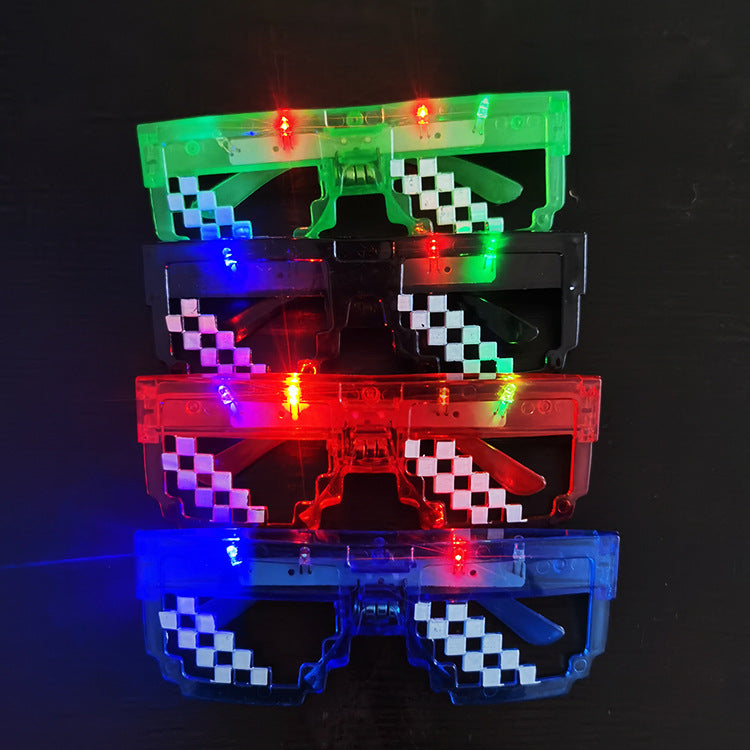 Wholesale Mosaic Creative Party LED Plastic Luminous Glasses Toys