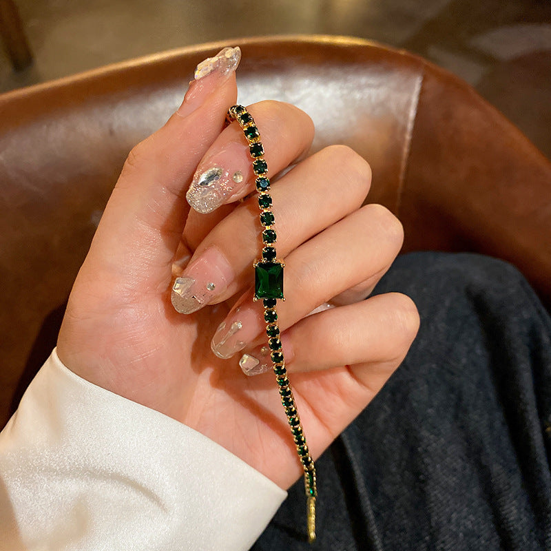 Wholesale Emerald Diamond Geometric Circle Bracelet