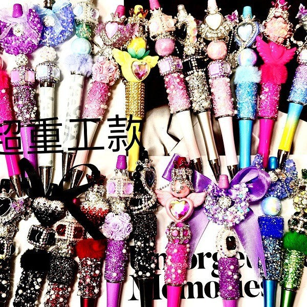 Wholesale Beaded pen DIY heavy pen handmade diamond pen blind hair
