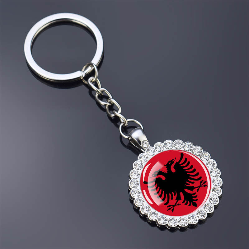 Wholesale of World Flag Alloy Keychains