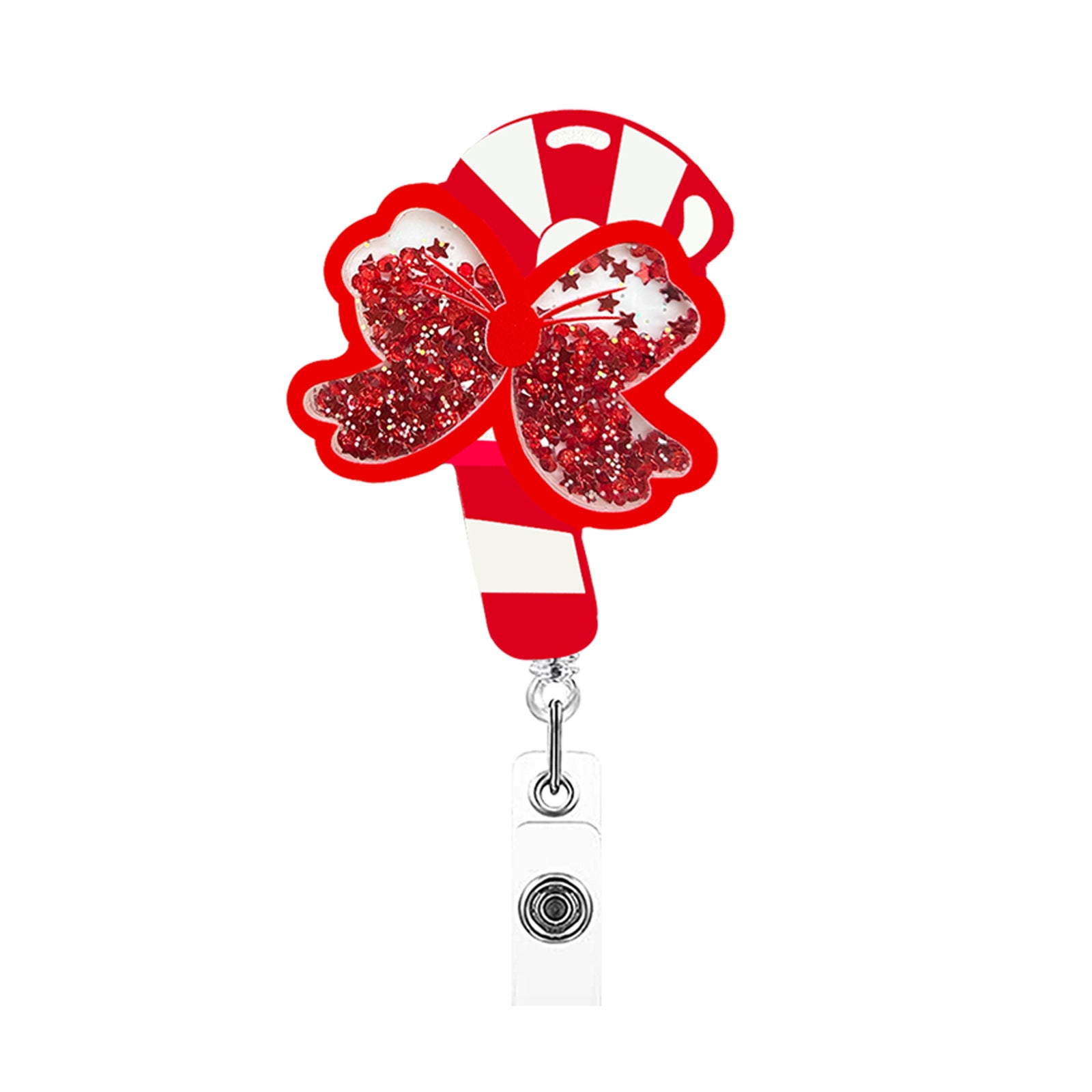 Wholesale Christmas series easy-pull retractable rotating keychain