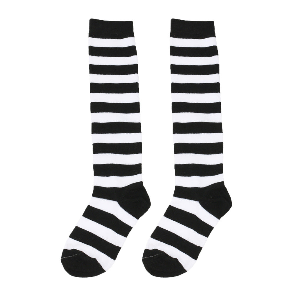Wholesale Children's Christmas Knitted Striped Over-the-Knee Socks