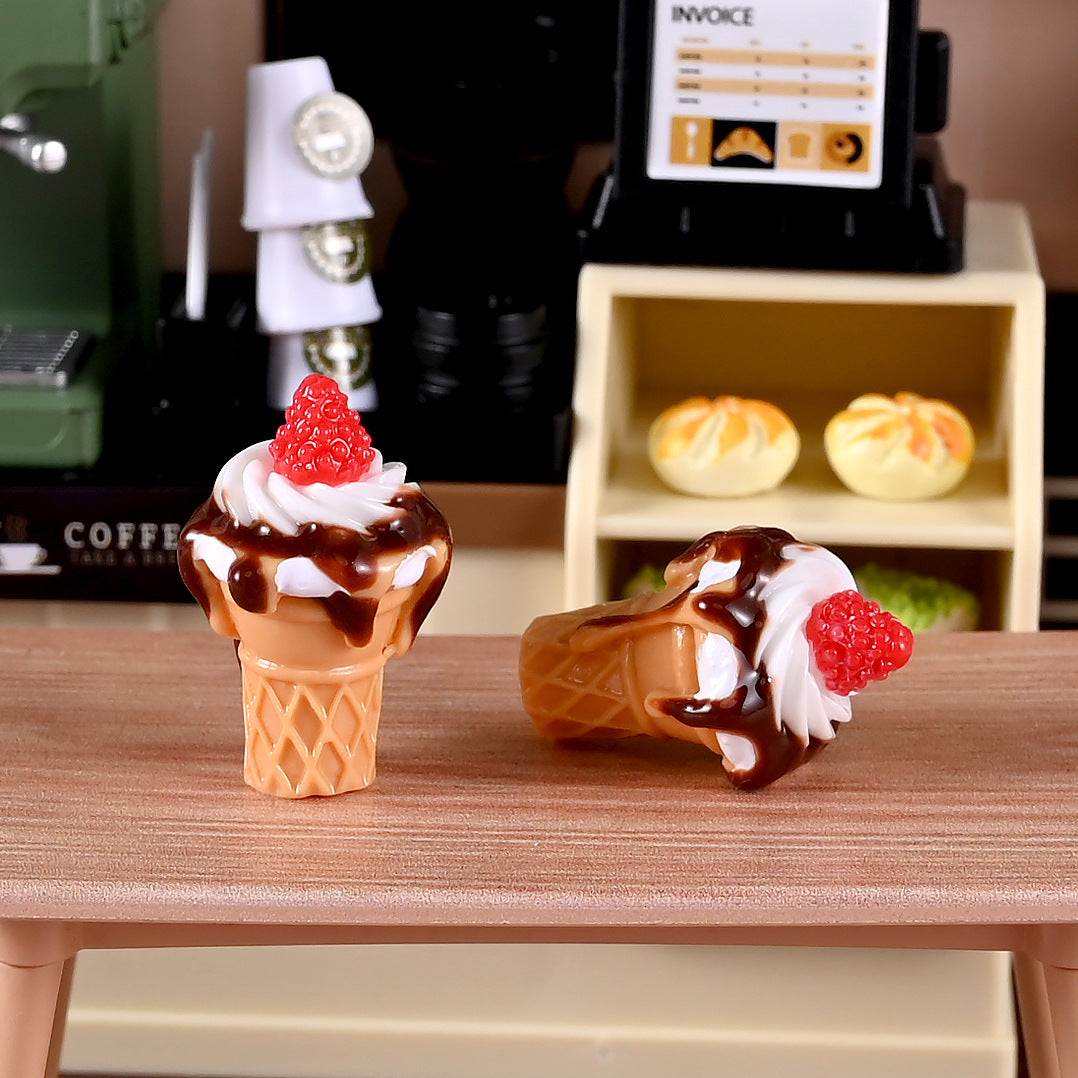 Wholesale 10pcs Resin Simulation Jam Ice Cream Dollhouse Miniature Food Toy Model
