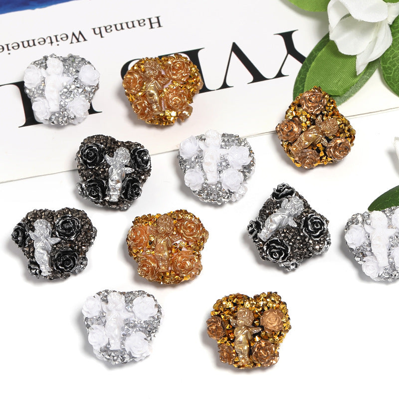 Wholesale 20pcs Heavy Industry Resin Rose Cupid, Love Soft Sugar Beads