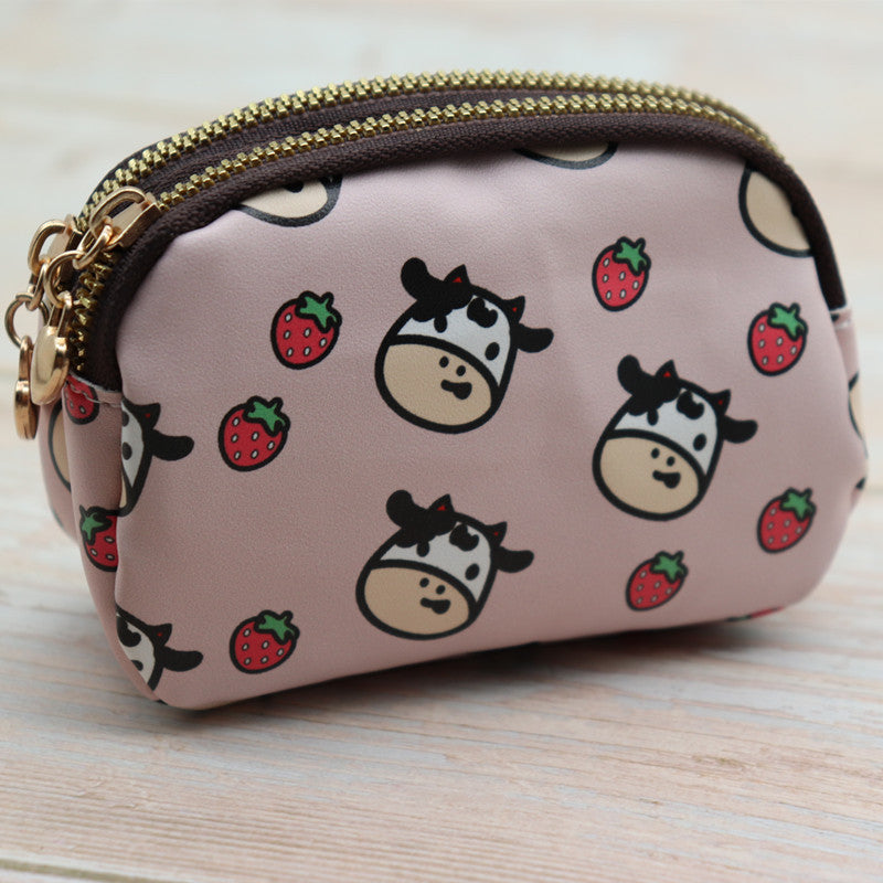 Wholesale Double zipper cute large capacity wallet
