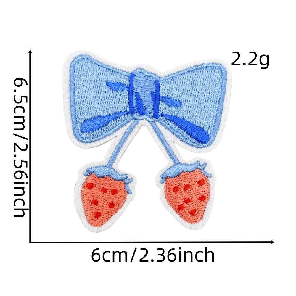 Wholesale Trendy Blue Series Embroidered Cartoon Candy Patches Cute Sew On Clothing Applique Everyday Craft Supply For Resale