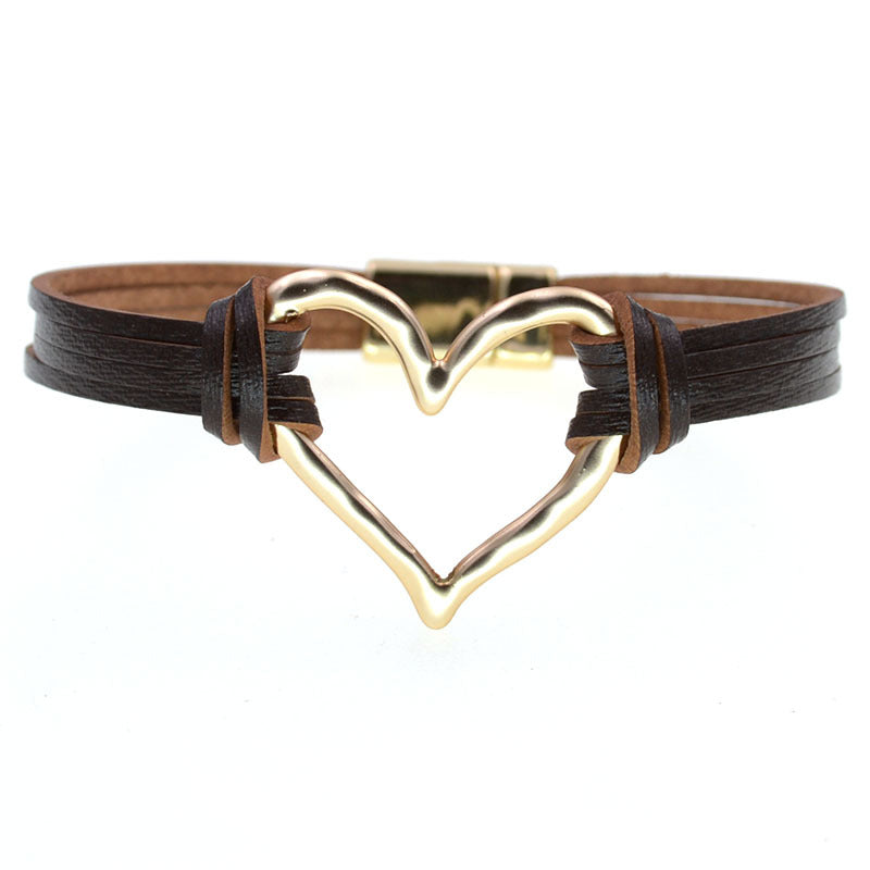 Wholesale Layered large heart-shaped women' s bracelet
