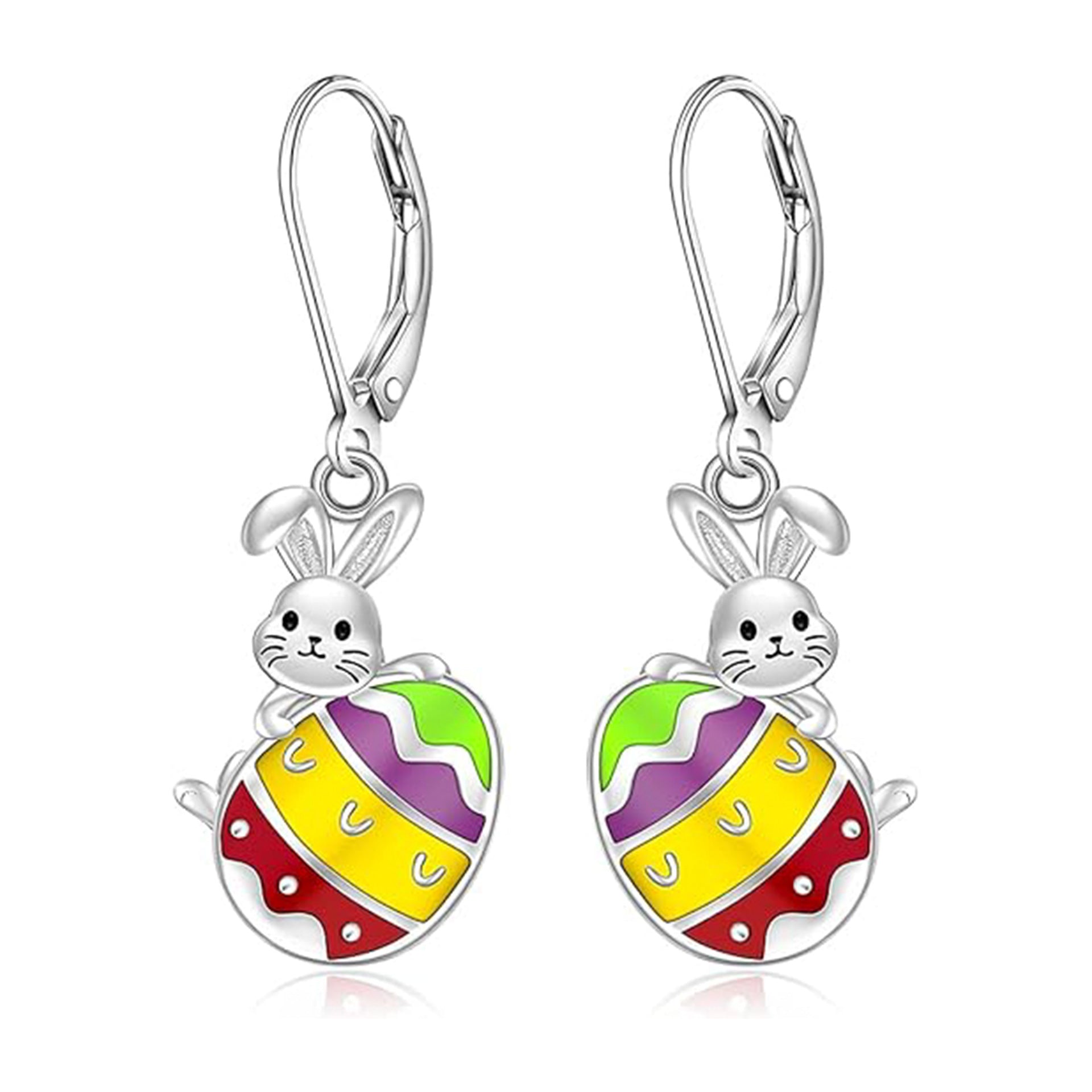 Wholesale Easter egg cute rabbit pendant earrings