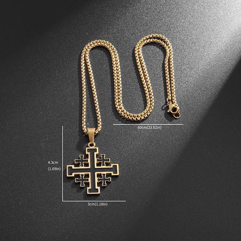 Wholesale Templar stainless steel cross necklace