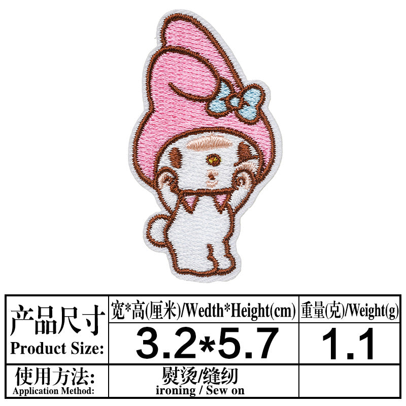 Wholesale super cute pink bunny cloth patch patch DIY patches OLY Exclusive