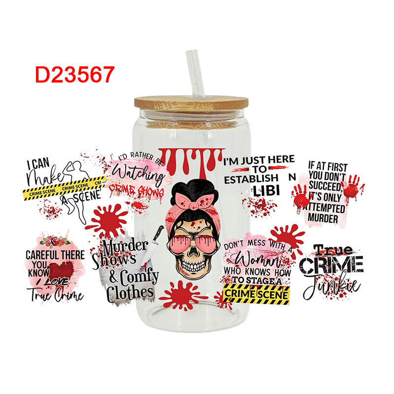 Wholesale Colorful English sentences 16oz Cup UV DTF Wraps