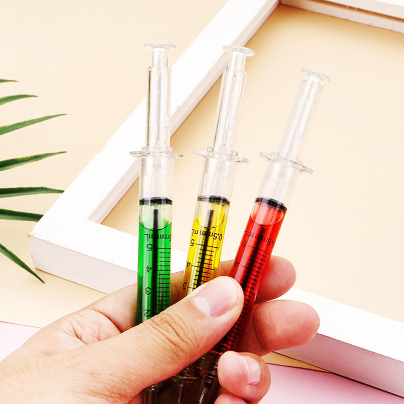 Wholesale Pens Syringe Shape Office Stationery Signature Pen Creative Syringe Type Ballpoint Pen