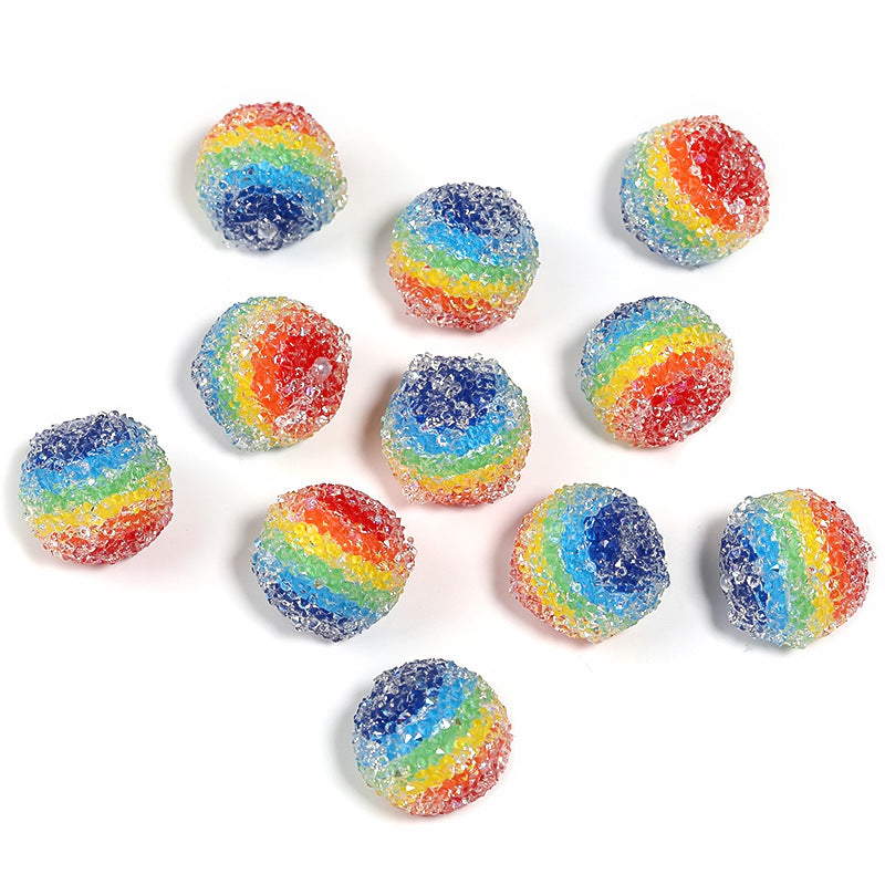 Wholesale 25pcs Diy Rainbow Striped Sugar Beads Accessories Material Beads