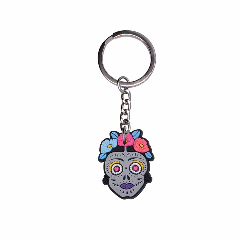 Wholesale 10pcs/pack Mexican Day of The Dead Calavera Plastic Keychain