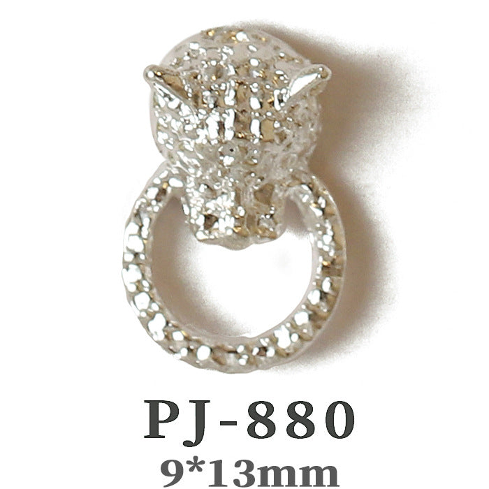Wholesale  Metal Nail Art Charms Antelope Head Wings Leopard Head Manicure Decorative Accent