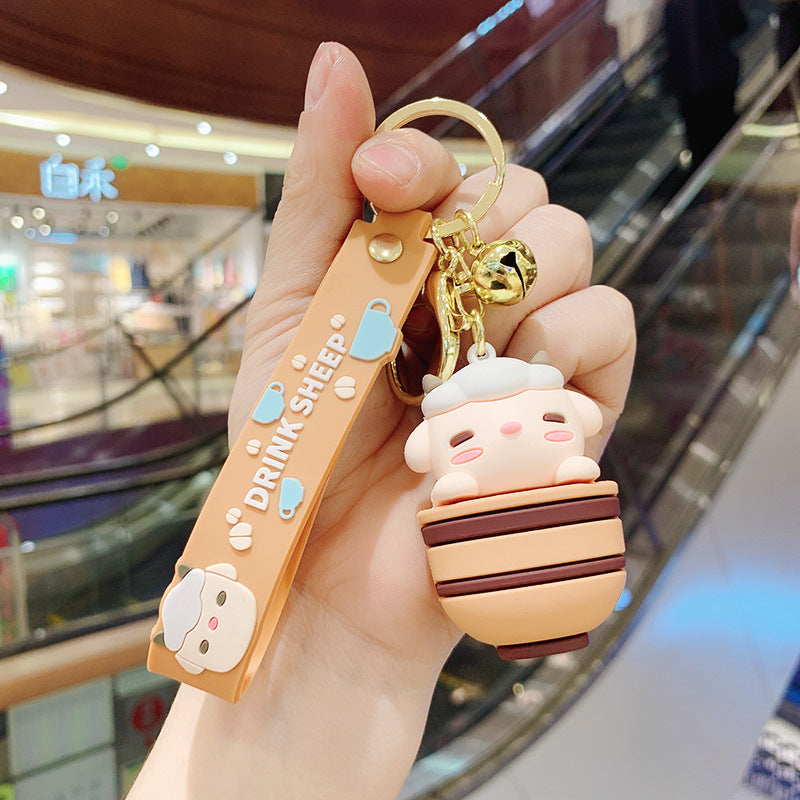 Wholesale Silicone Lamb Cup Keychain