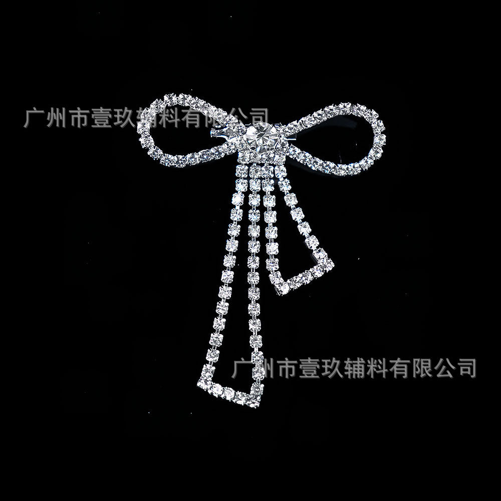 Wholesale Diverse Silver Bow Water Diamond Crystal Chest Flower DIY Patches