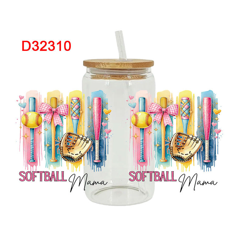 Wholesale Colorful Ball Bow Cartoon 16oz Cup UV DTF Wraps