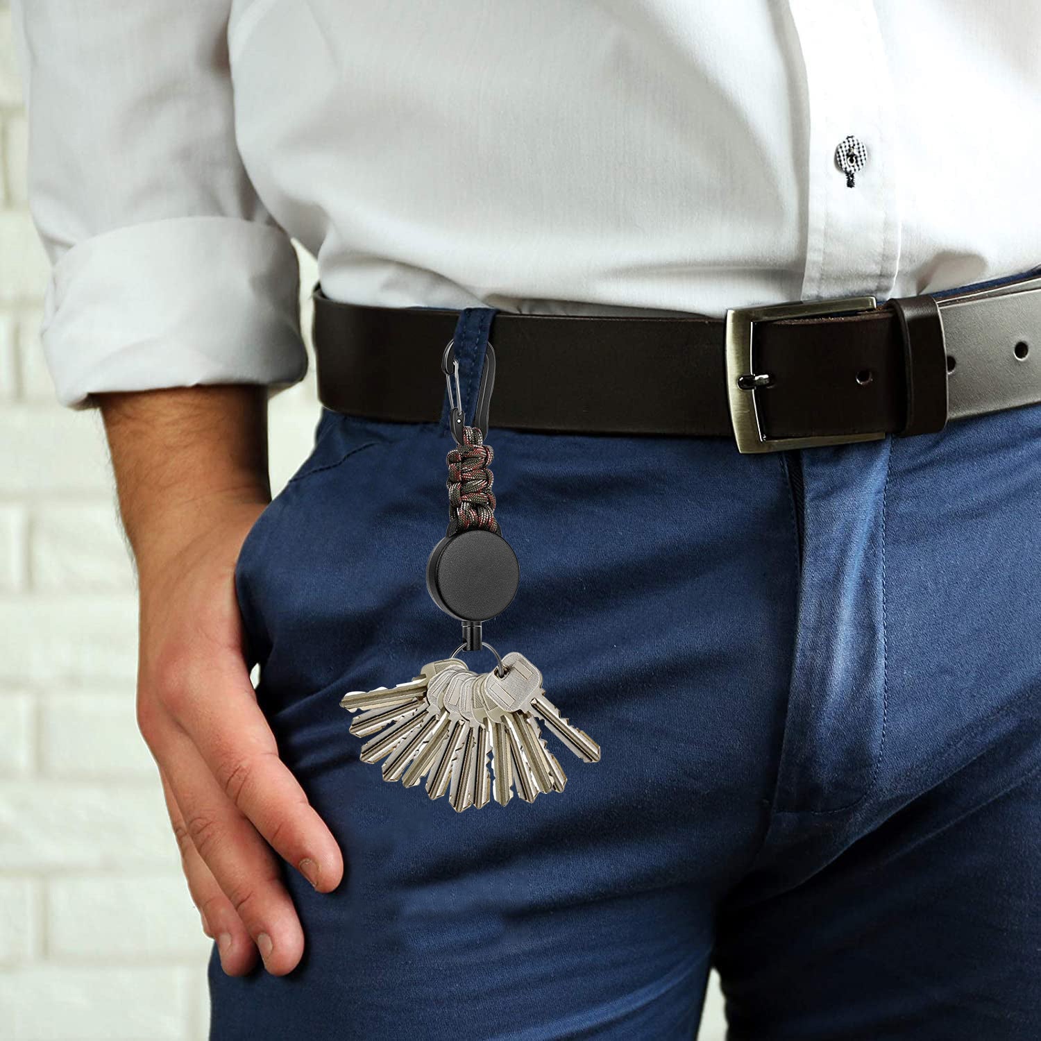 Wholesale ABS Carabiner Anti-lost Telescopic Keychain