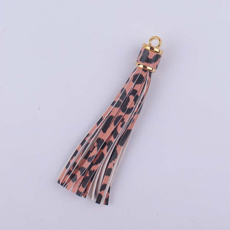 Wholesale Leather Tassel Edging Long Pendant Gold Hanging Clock Keychain Accessories