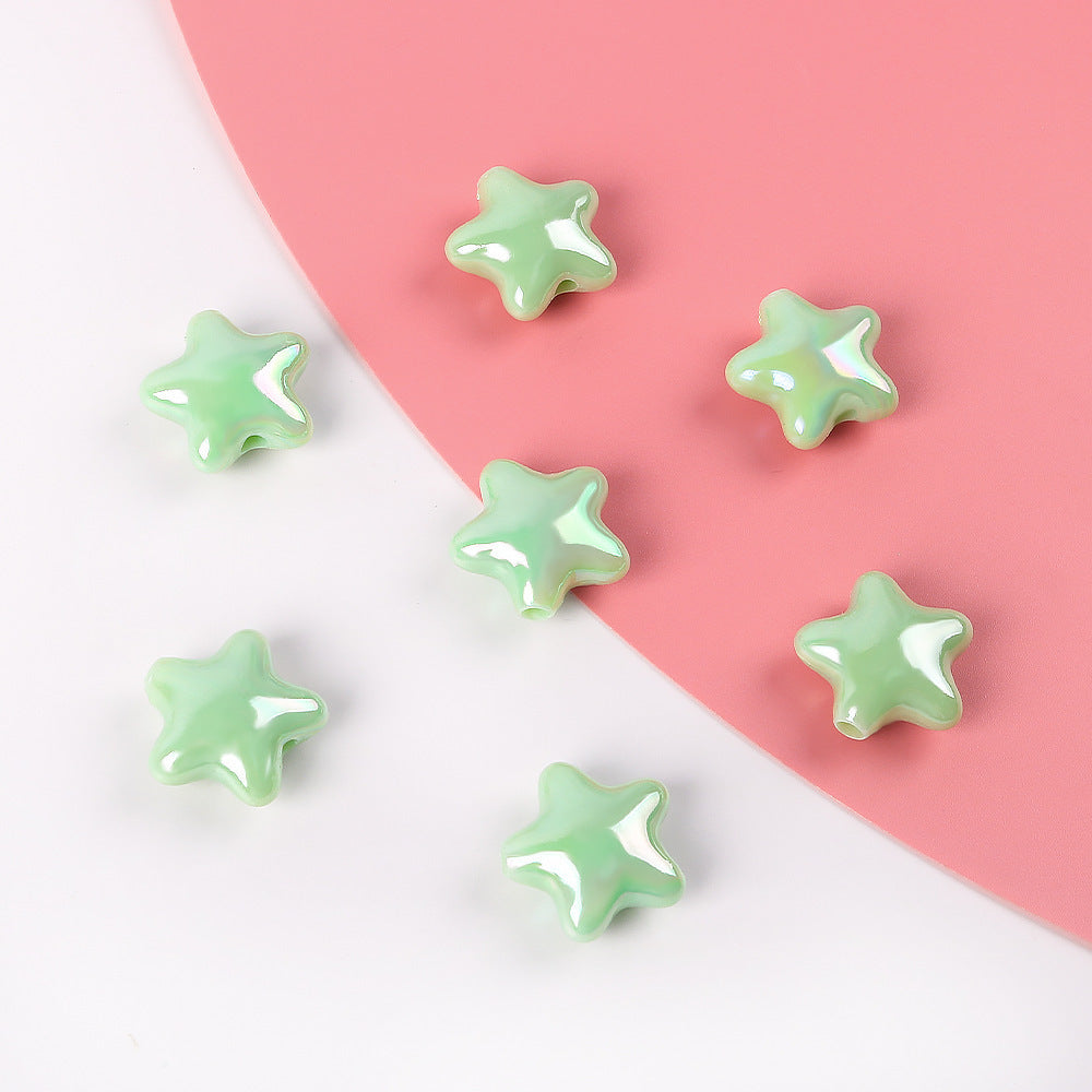 Wholesale 10pcs Cute Star Five-Pointed Star DIY Acrylic Beads Colorful Versatile Accessories