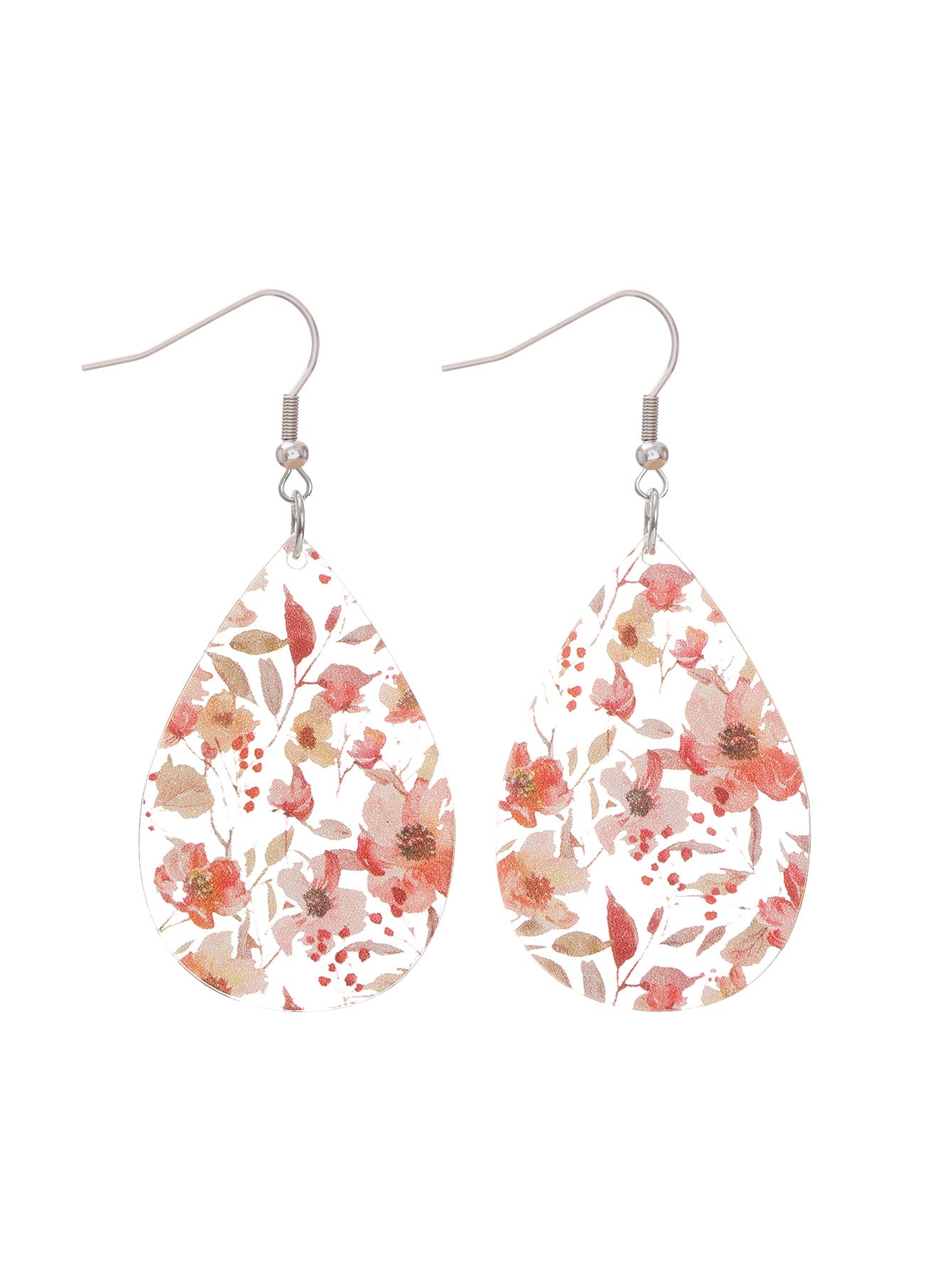 Wholesale Butterfly print acrylic and wood panel earrings