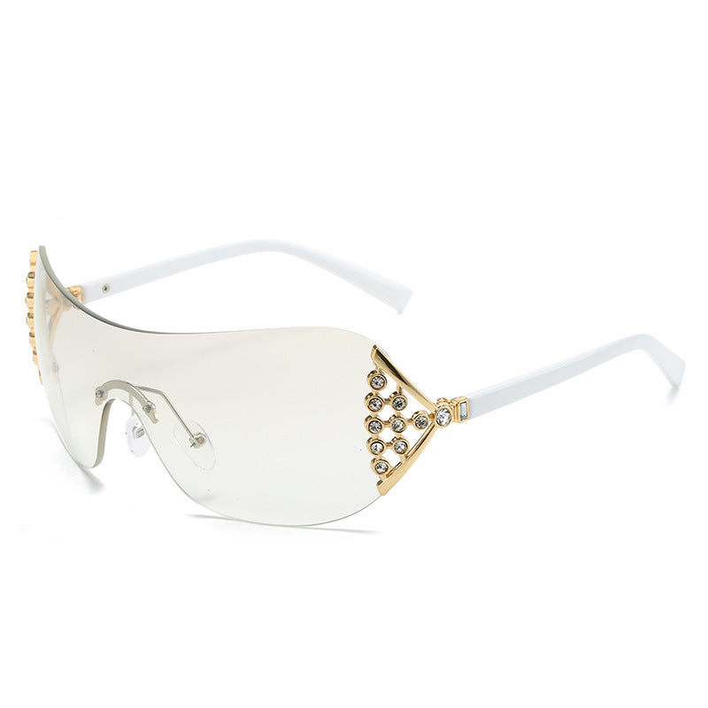 Wholesale Diamond Inlaid Frameless PC Sunglasses