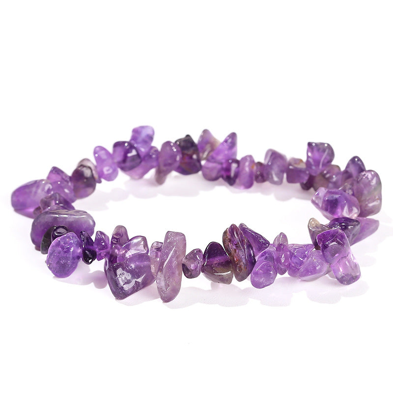 Wholesale natural crystal agate colorful gravel elastic bracelet