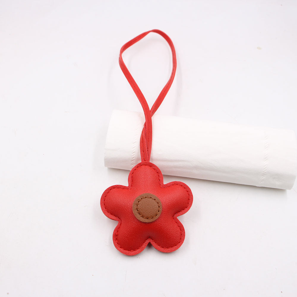 Wholesale Trendy Cherry Blossom Flower Faux Leather Bag Charm Pendant Fashion Accessory For Party Gift Boutique Resale