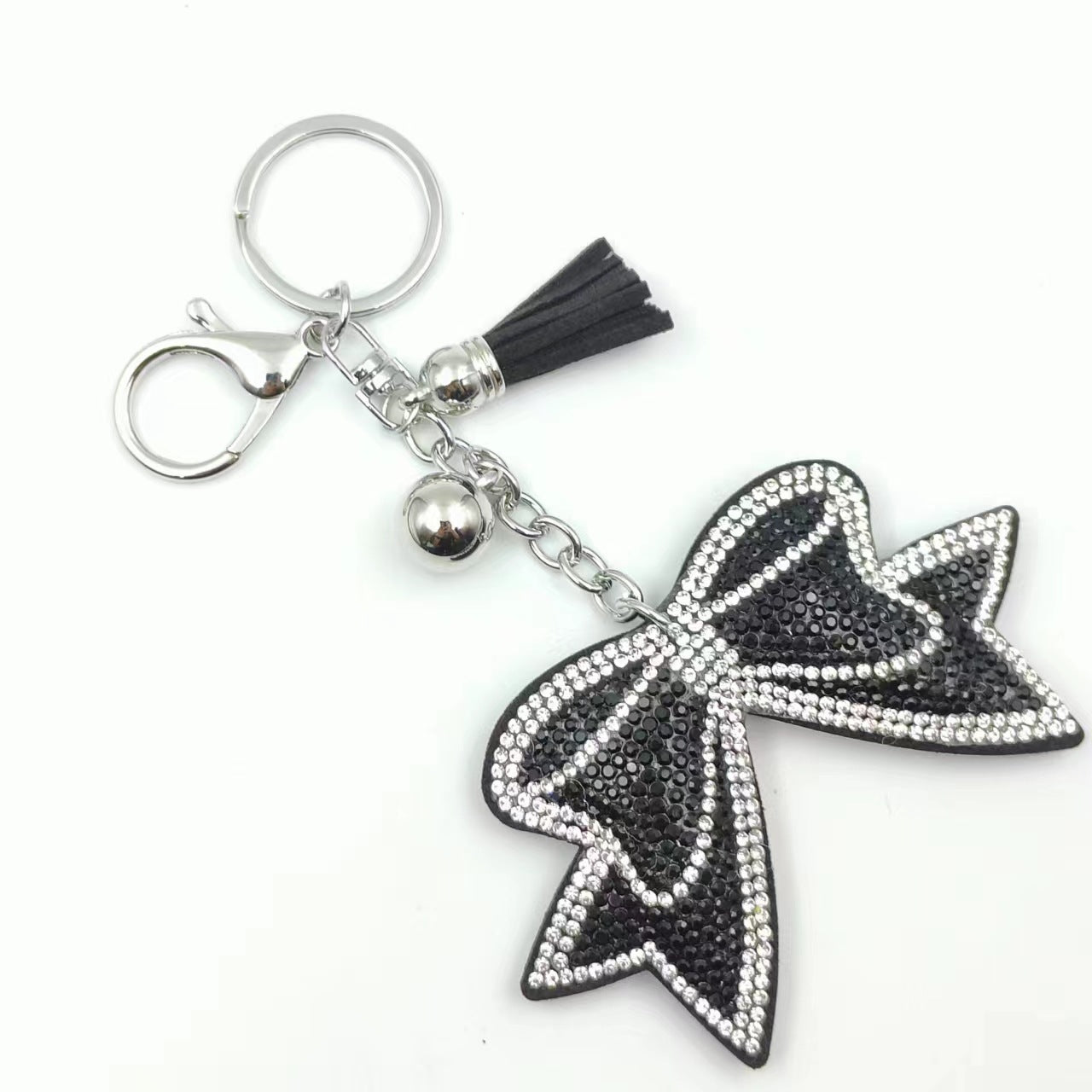 Wholesale 12pcs creative bow rhinestone keychain cute rhinestone bag tassel pendant