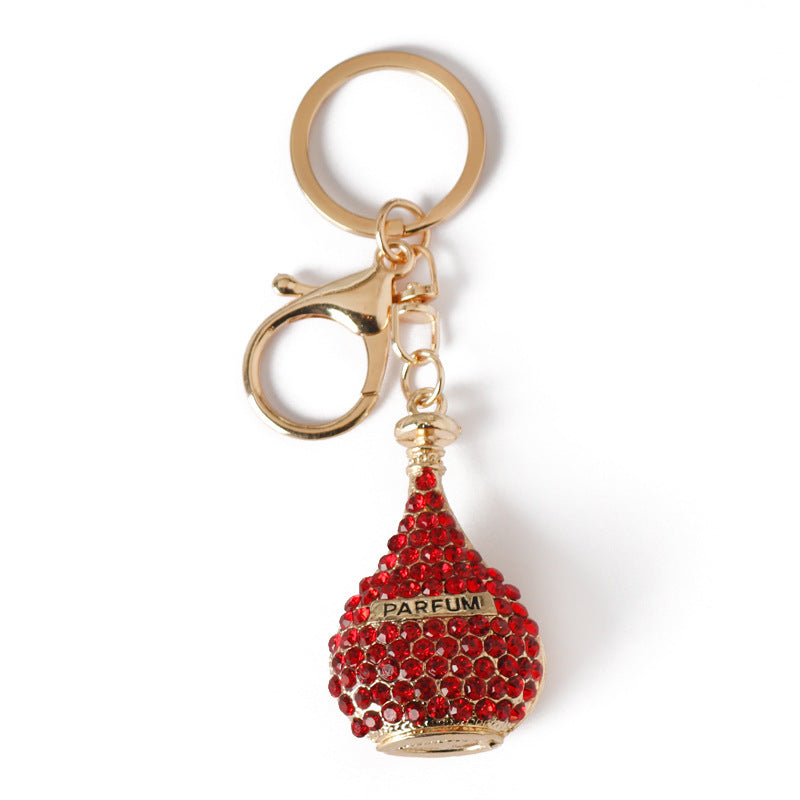 Wholesale Creative Diamond Perfume Bottle Keychain