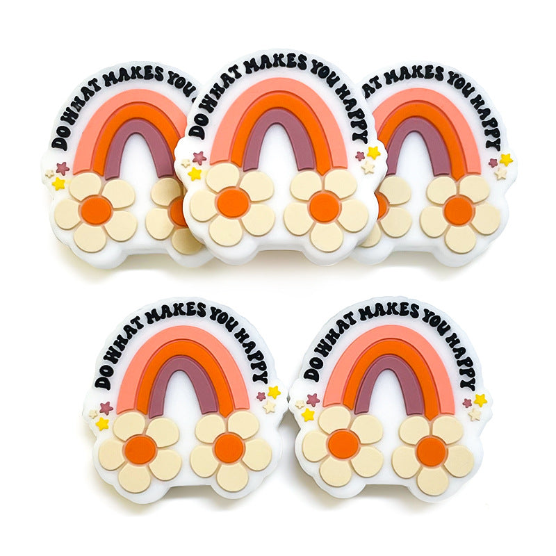 Wholesale 10pcs Flower Rainbow Handmade Beads