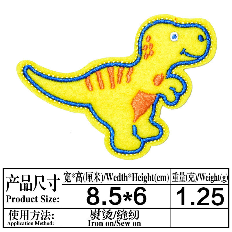 Wholesale Trendy Embroidered Fabric Patches 12 Pack Dinosaur Cartoon Animal Sew On Clothing Decorative DIY Patches For Resale
