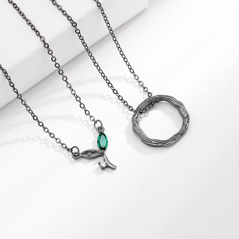 Wholesale Sprout Ring Couple Copper Necklaces