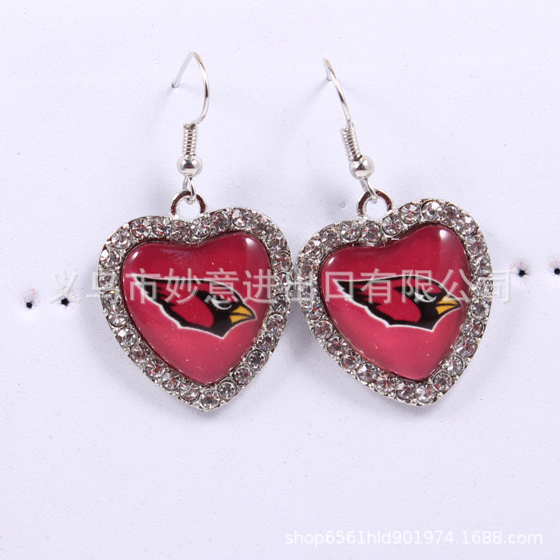 Wholesale Diamond Peach Dot  Logo Earrings