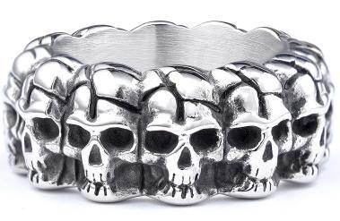 Wholesale  Simple Retro Punk Goethe Ring Titanium Steel Rust-free Fashion Jewelry Ring Pendant