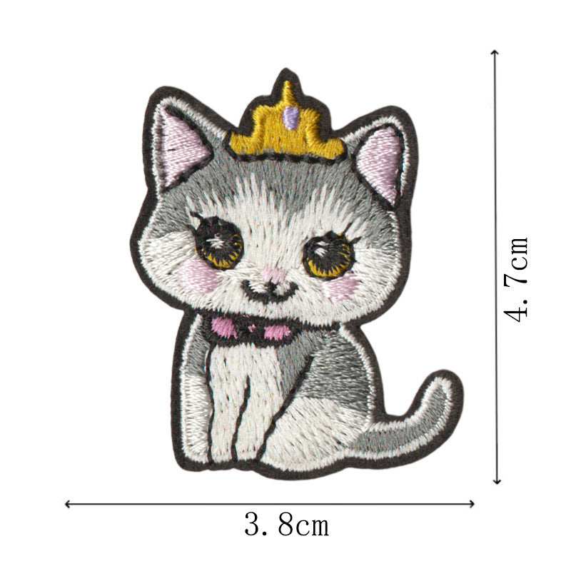 Wholesale Cartoon Kitten Embroidered Iron On Patches 9Pcs Decorative Fashion Accessory For Clothing Towel DIY Gift Boutique Resale
